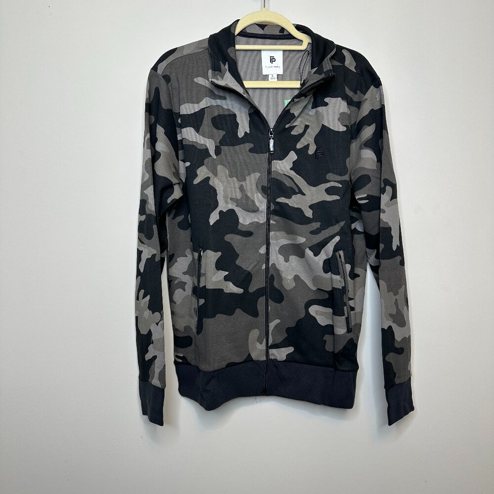 NEW Flint Park Men's Court Jacket in Black Camo Size Large